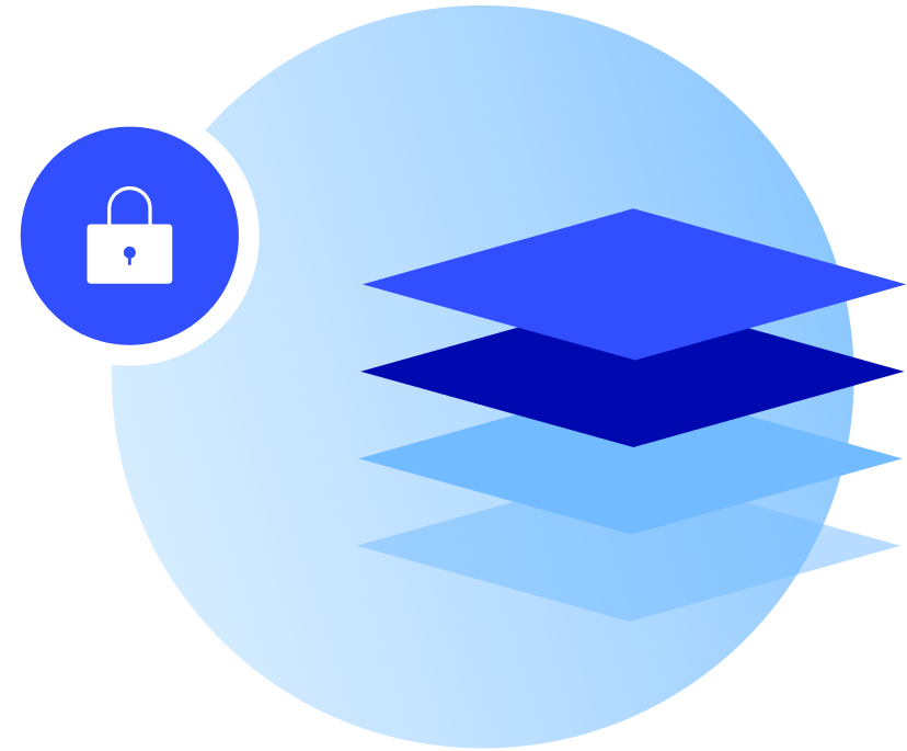 Secured data layered illustration
