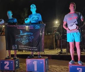 Los juninenses Iván Perkusic y Martina Nanzos ganaron un maratón nocturno