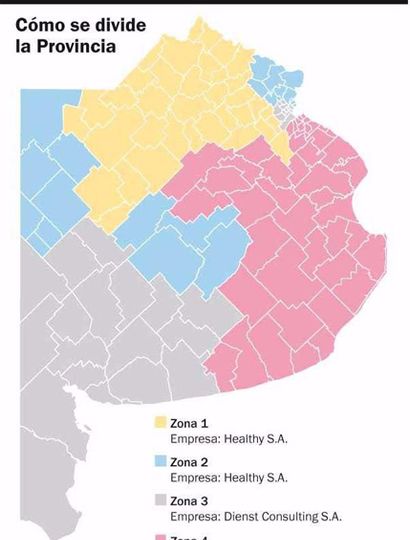 Dos empresas se dividen el control en toda la provincia de Buenos Aires.