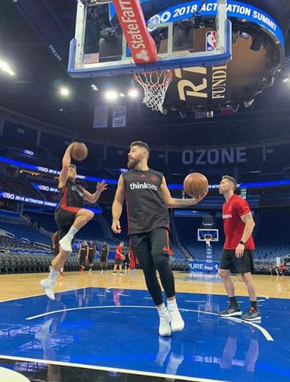 Balbi, durante el entrenamiento en la cancha de Orlando Magic.