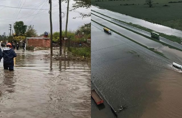 Las intensas lluvias desataron un caos en las ciudades de la Ruta Nacional 9