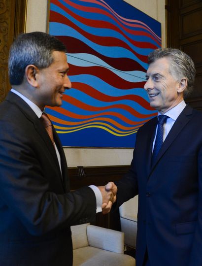 El Presidente recibió en la Casa Rosada al canciller de Singapur