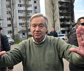 Bombardeos rusos en Kiev durante la visita de Guterres