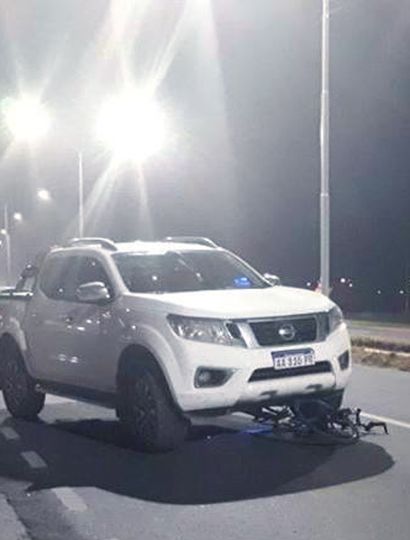 La camioneta que conducía Pablo Micheli, tras el siniestro.