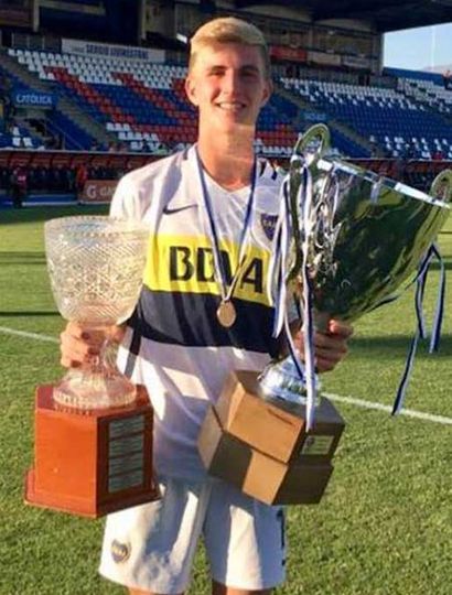 Nicolás Valentini, juvenil futbolista juninense que juega en Boca Juniors.