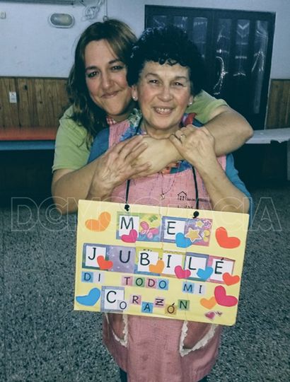 Liliana en su último día de trabajo en el Hogar Máximo Gil.