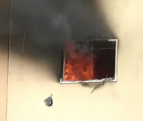 Incendio en el décimo piso del edificio Ferroviario