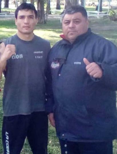 Emiliano “La cobrita” Domínguez y su técnico, Luis “Cuty” Barrera