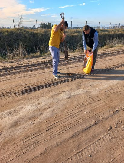 Trabajo previo a la obra del acceso a Porvenir.