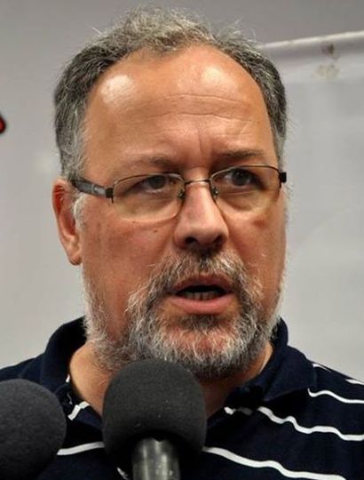 Carlos San Miguel, entrenador y promotor que tiene su gimnasio en Adelia María (Córdoba).