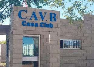 Frente de la casa Club Villa Belgrano, obra avanzada en un 80 por ciento.