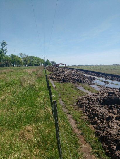 Aspecto de la obra de canalización puesta en marcha.