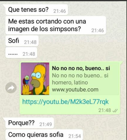 Dejo A Su Novio Por Whatsapp Usando Memes De Los Simpson Y El Chat Se Volvio Viral Diario Democracia