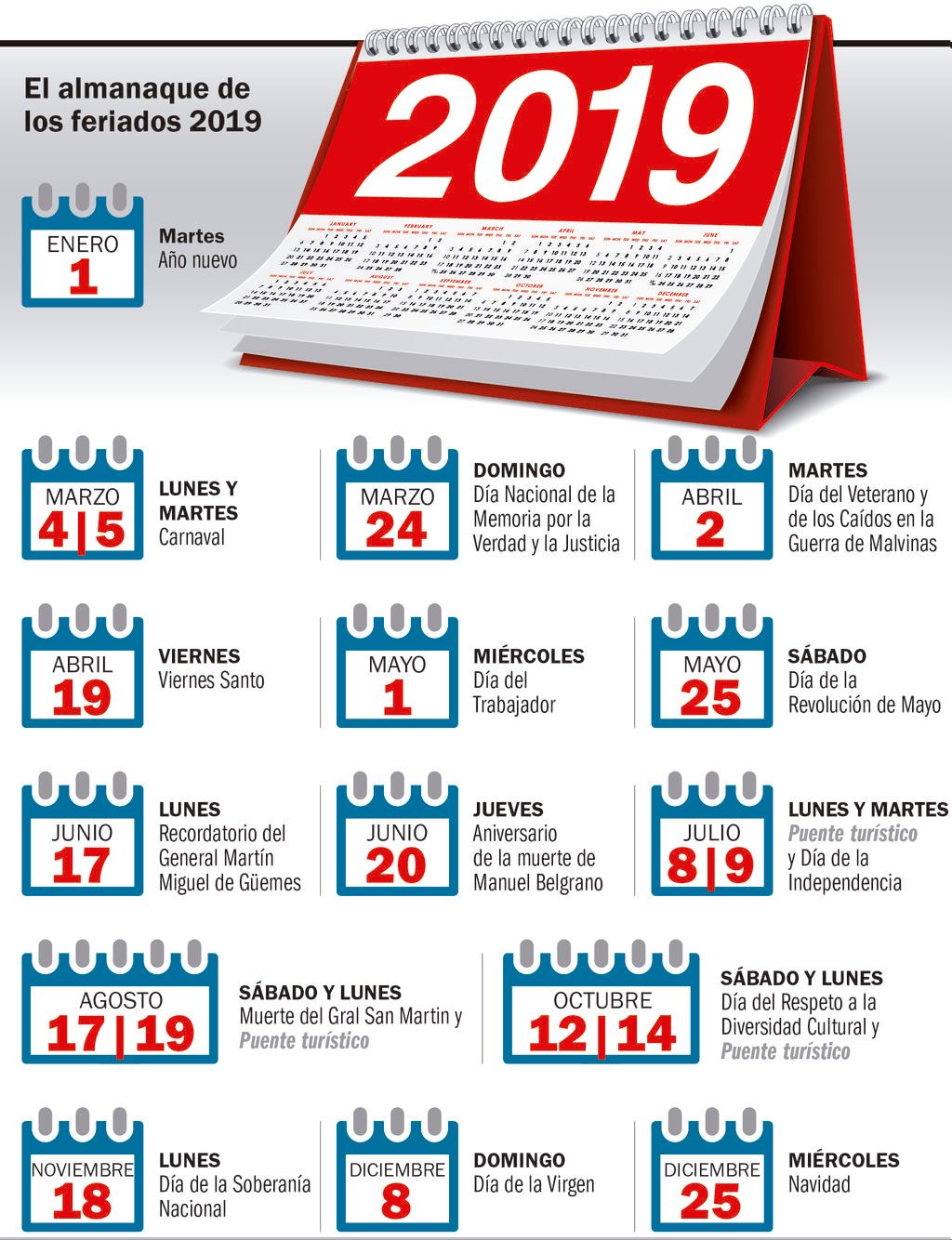 Cuantos Feriados Traera El 2019 Diario Democracia