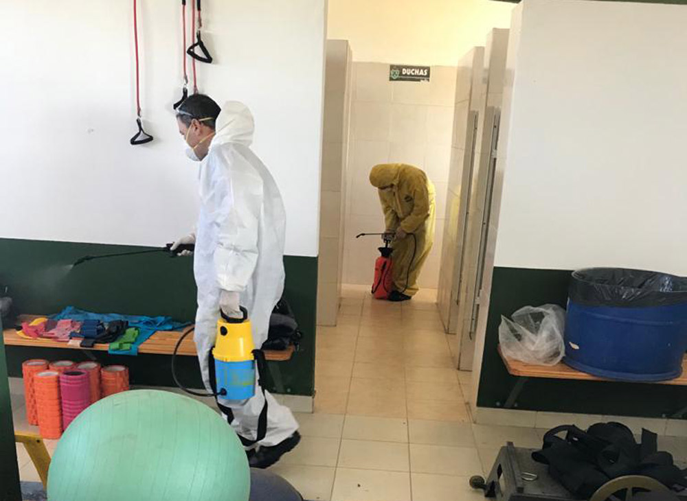 Desinfección en la Ciudad Deportiva