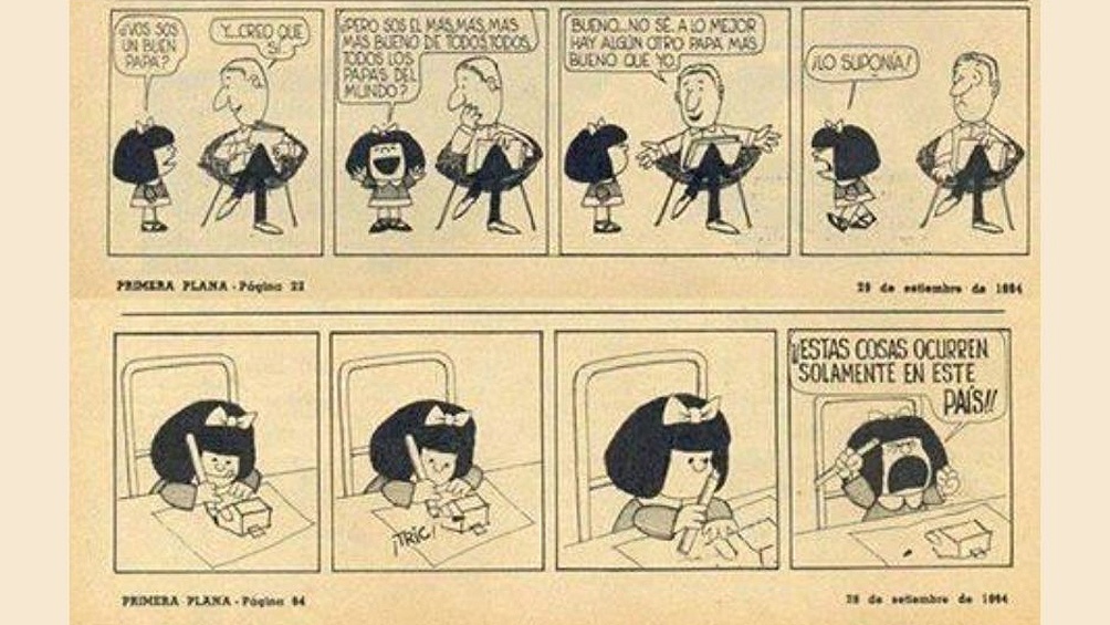 La primera edición de Mafalda, del 29 de septiembre de 1964.