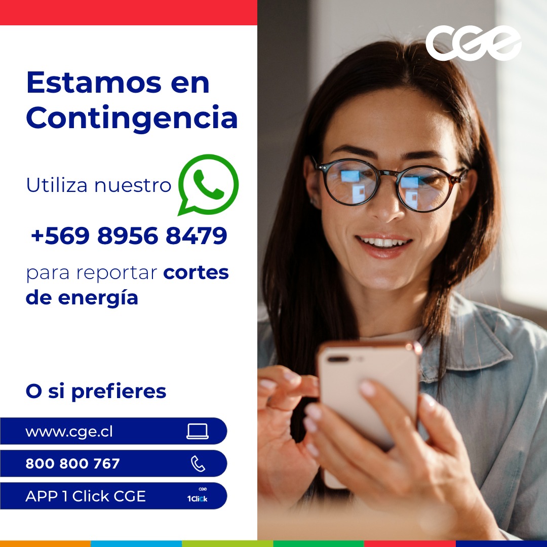 CGE activa plan especial ante sistema frontal