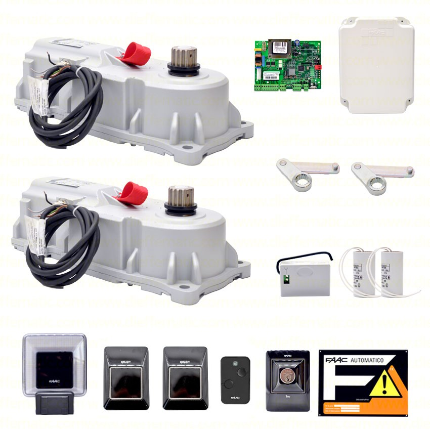 KIT SET AUTOMAZIONE PER CANCELLI A BATTENTE 24V POWER FAAC 106747445 AUTOMATISMI