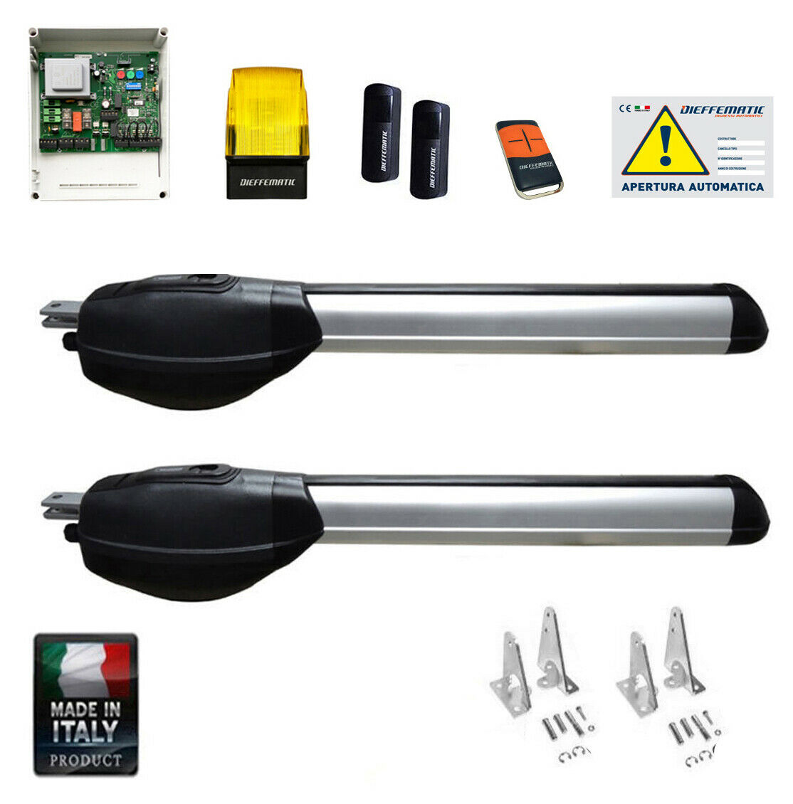 Kit Automazione Per Cancello Automatico A Battente Con Finecorsa Elettrico 230V-image