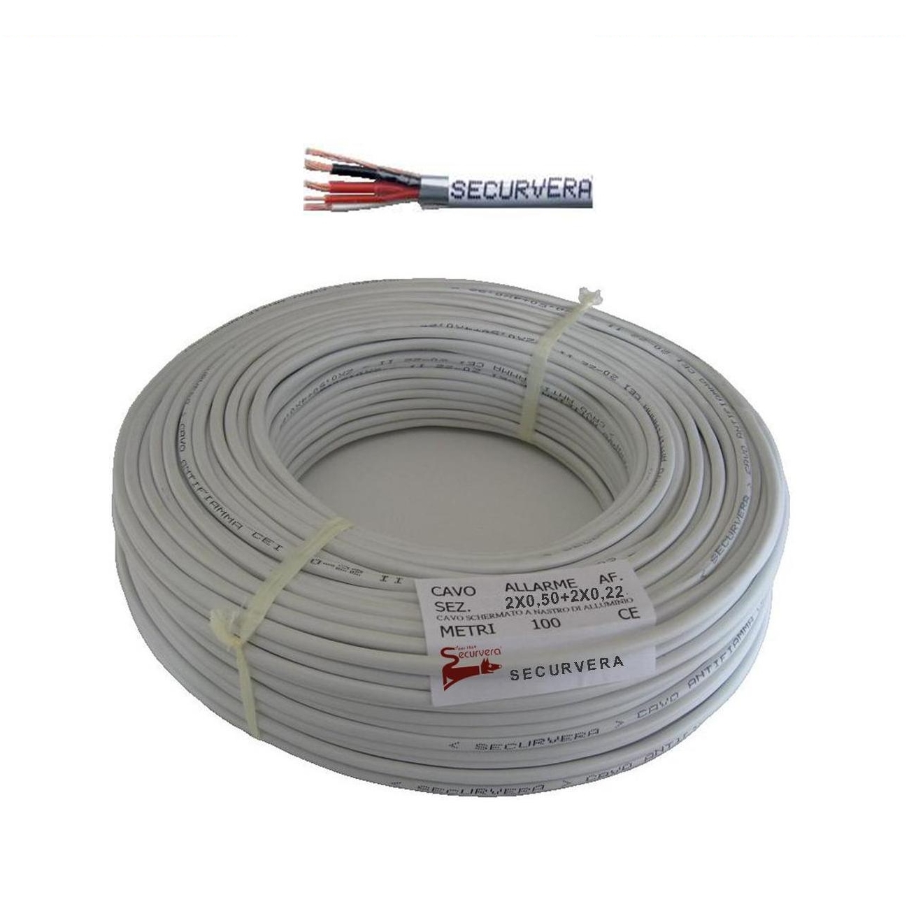 CAVO SCHERMATO ANTIFIAMMA 2X0,50+2X0,22 PER ANTIFURTO Securvera SM-2S2CSAFTSA