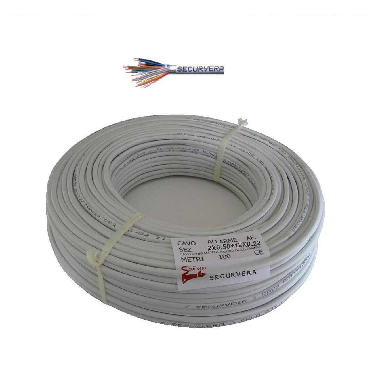 CAVO SCHERMATO ANTIFIAMMA 2X0,50+12X0,22 PER ANTIFURTO Securvera SM-212CSAFTSA
