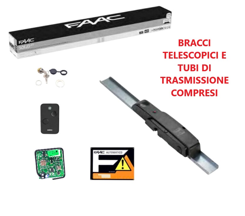 FAAC SOLID KIT 550 AUTOMAZIONE PORTE BASCULANTI CONTRAPPESI + TUBI + BRAC. DR.