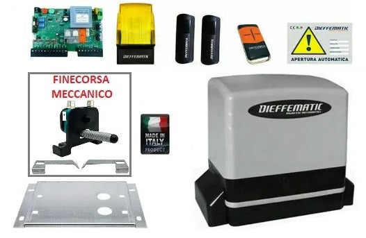 AUTOMATISMO X CANCELLO SCORREVOLE KIT COMPLETO MODELLO 220V 230V 600KG MOTORE