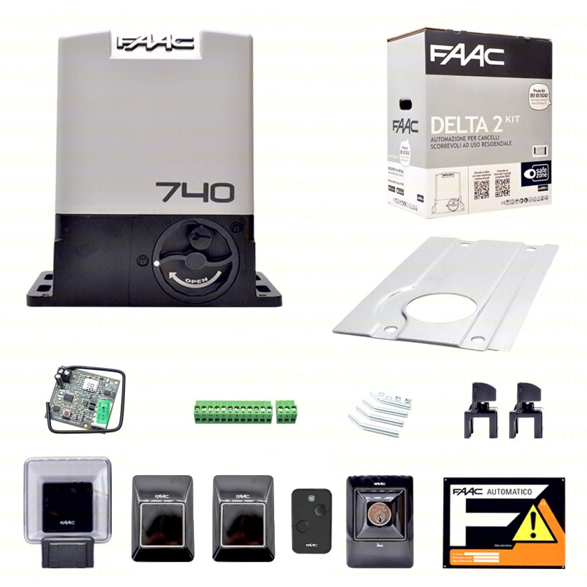 FAAC DELTA 2 740 KIT CANCELLO SCORREVOLE AUTOMATISMO APRI ELETTRICO MOTORE