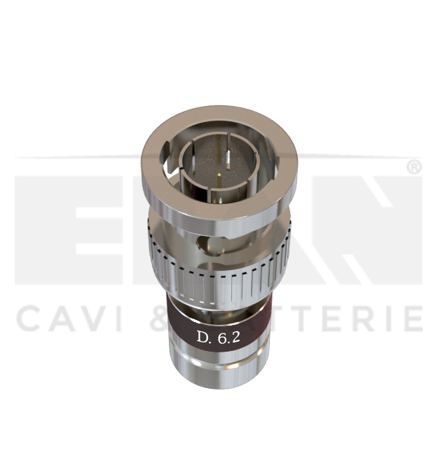 CONNETTORE BNC NIKELATO PER RG59- KX6-RG62U 6.2MM ELAN 408030C 20 PEZZI