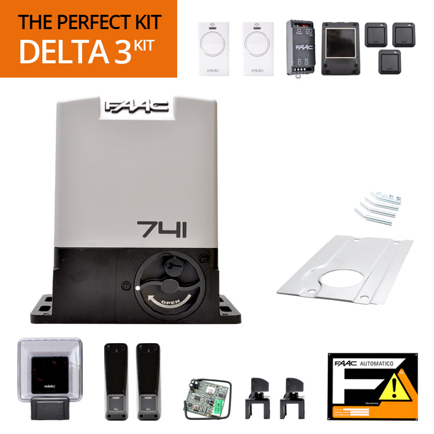 FAAC 105918 DELTA 3 KIT SET 741 230V PERFECT PER CANCELLI SCORREVOLI MAX 900KG