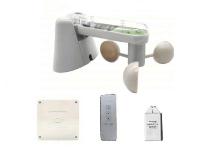 KIT SET PER DUE 2 MOTORI CON SENSORE VENTO LUCE PIOGGIA TENDA TENDE DA SOLE KITP