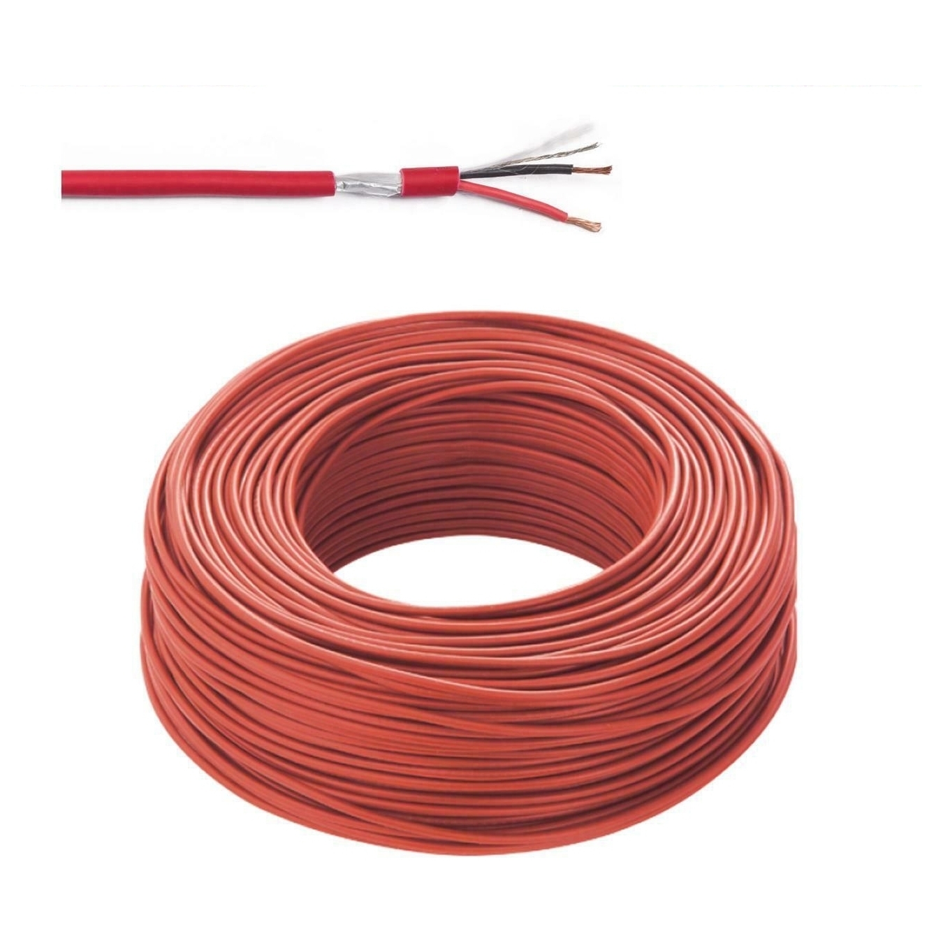 CAVO PER IMPIANTO ANTINCENDIO COLORE ROSSO 2X1,00 MM² SECURVERA SF-CSRGR4LSZHC