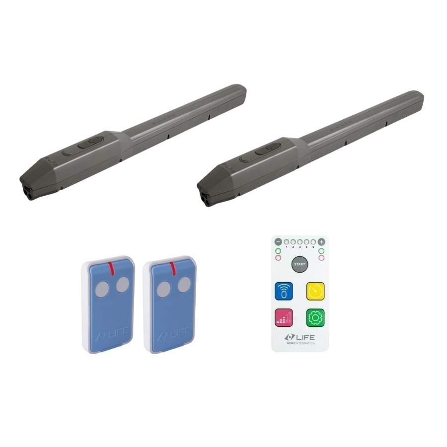 KIT PER CANCELLO A BATTENTE LIFE SETUP OP524 UNI DL2 EASY 1KE0170000 AUTOMAZIONE