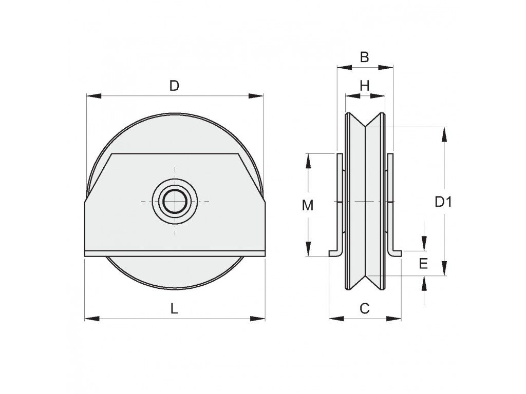 Ruota D.90 Gola A V Con Piastre A Saldare Fac 491.90