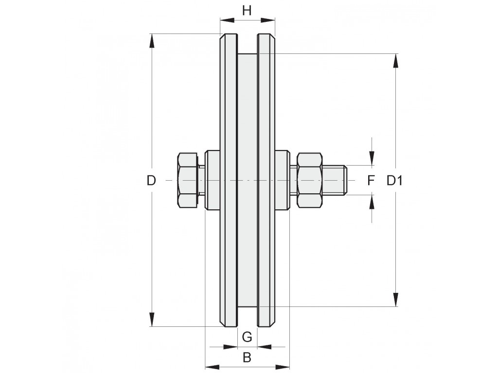 Ruota D.90 A U Sp.30 Mm 2 Cuscinetti Fac 306.2 Va1201.090.2