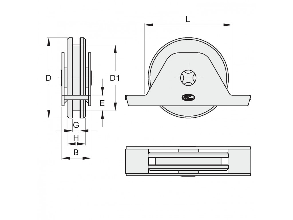 Ruota D.120 Gola U Con Supporto Interno Fac 209