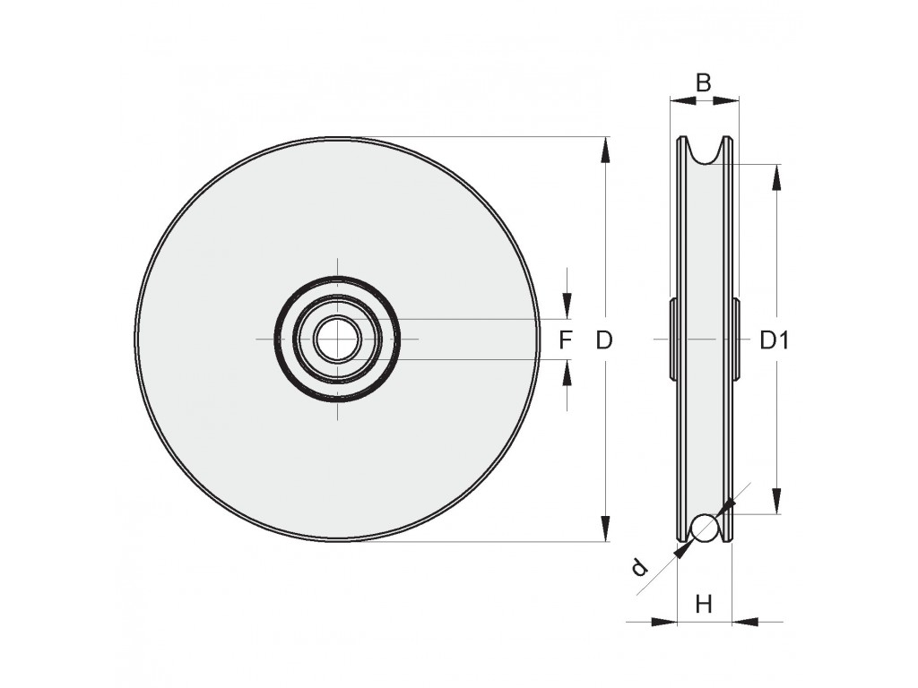 Ruota D.60 Gola Tonda Per Basculante Fune 8 Mm Fac B60/8