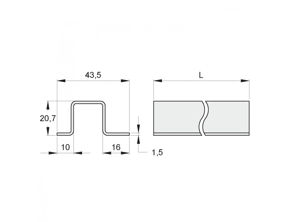 Profilo Aperto A Omega 20X20X10-15 3 M Fac 830Z3 Va2801.003