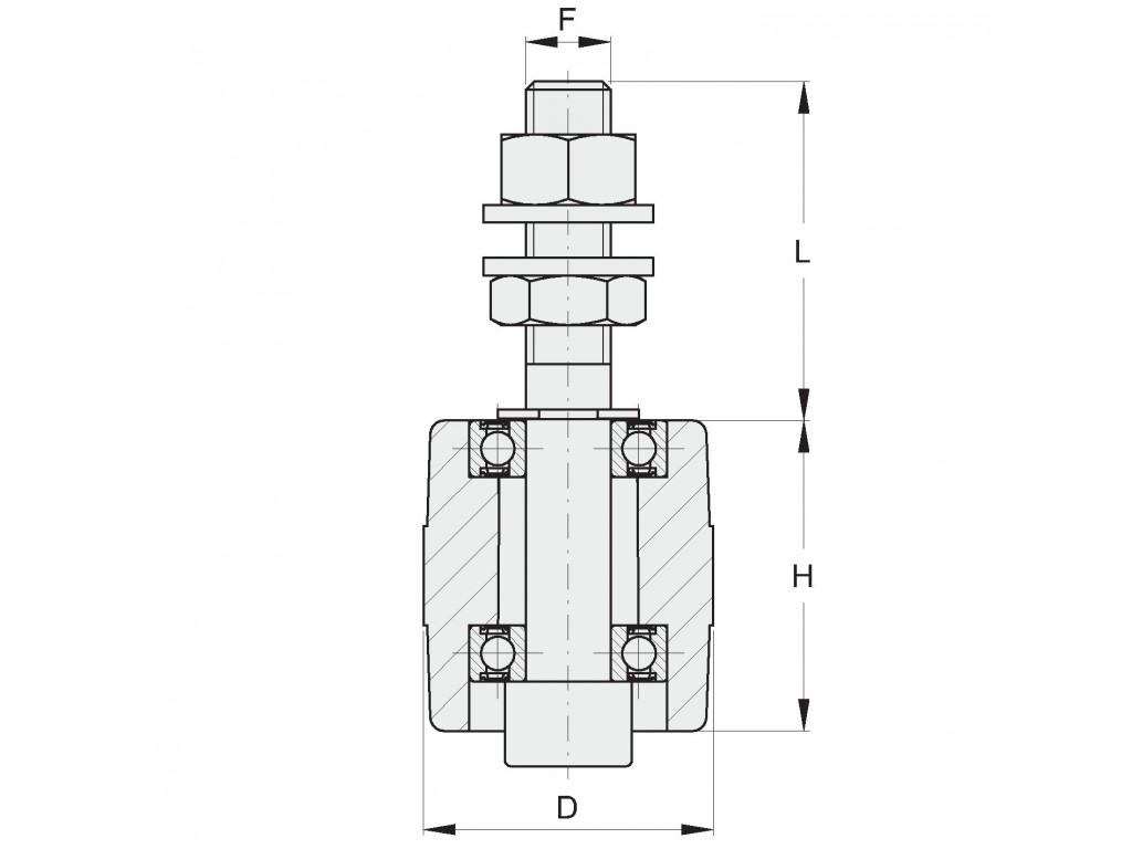 Oliva Nylon 60X60 Con 2 Cuscinetti Fac 119.1 Va3105.I60