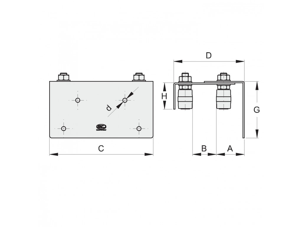 Piastra Regolabile A Muro Con 4 Olive 412 Fac 212L