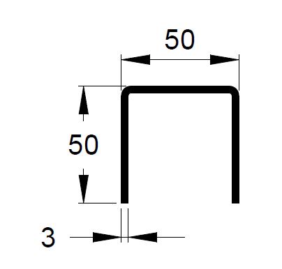 Profilo U 50X50 Sp.3 Lunghezza 3M Zincato Bi-Folding Hd Fac