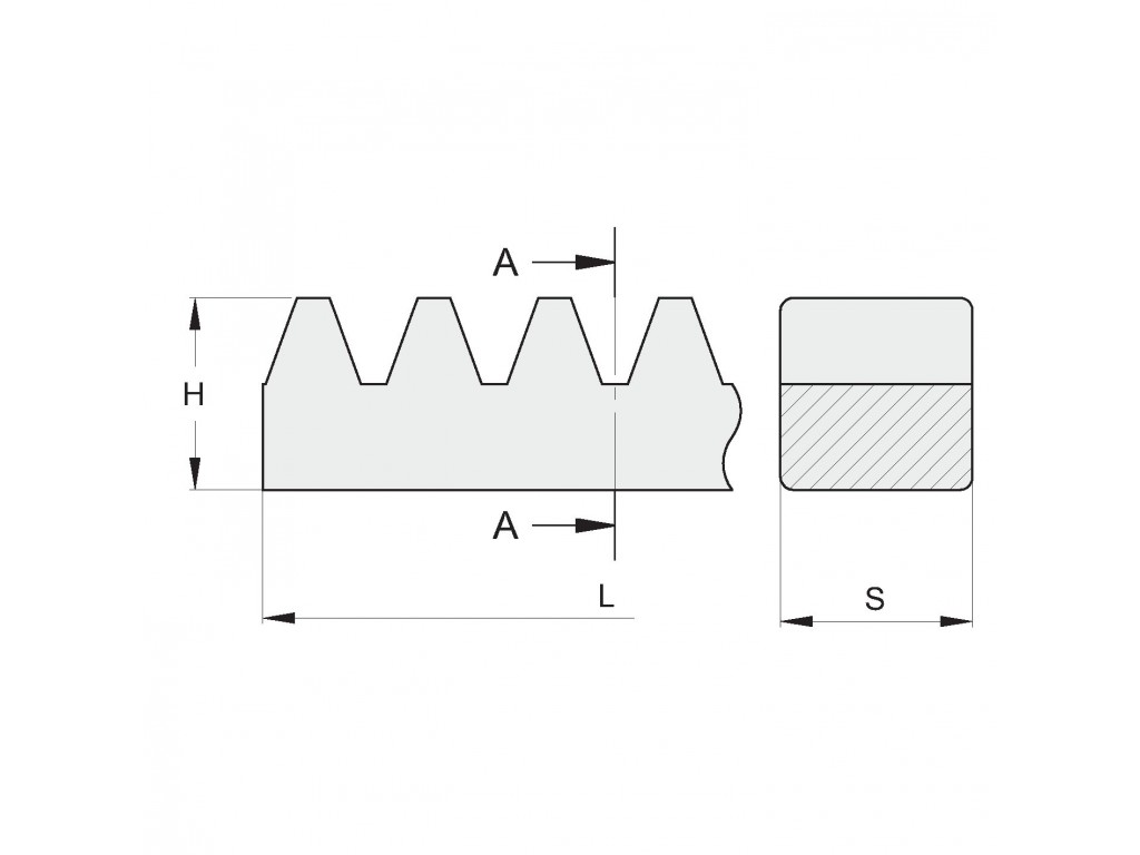 Cremagliera Nera 22X22X2000 Mod.4 Fac 622/N2 Va6101.402.L