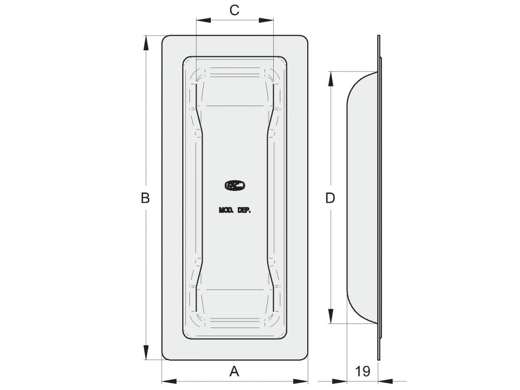 Maniglietta Da Incasso In Lamiera Zincata Fac 511