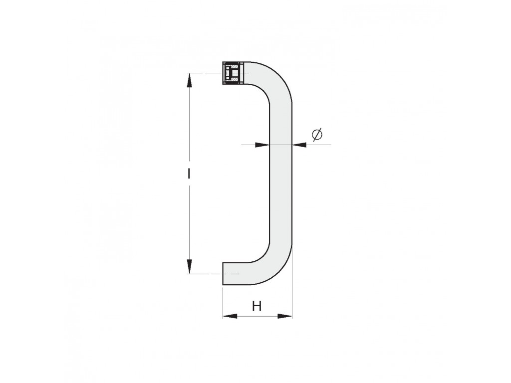 Maniglia Tappo 2 Curve D.28 Nera Fac 554 Vb1203.028.V