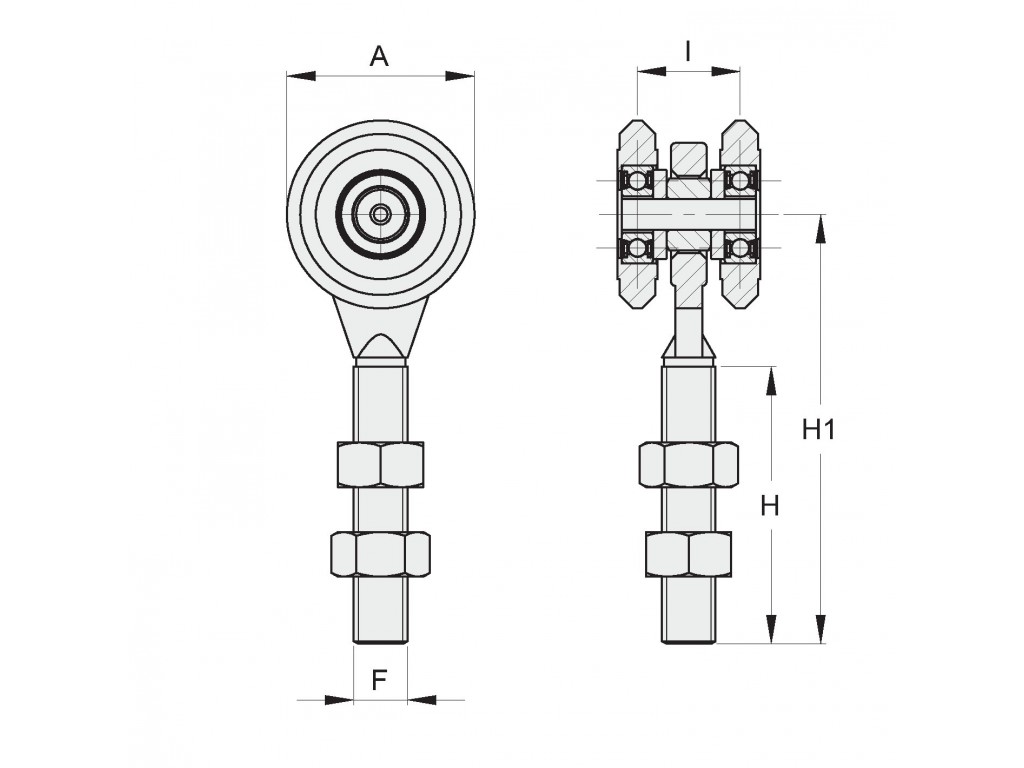 Carrello 2 Ruote Nylon D.40 Mm Con Cuscinetto Fac