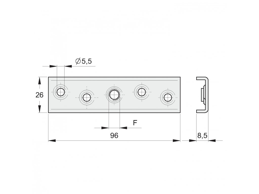 Piastrina Filettata Per Carrelli 2Rs - 4Rs Fac Pm8