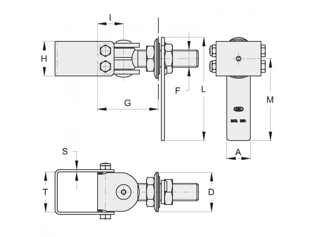 Cardine M22 Tubo 50X50 Fissaggio Rapido Fac Vc1520.050