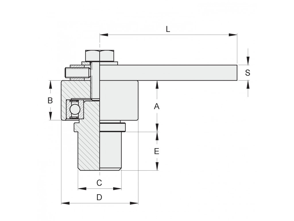 Cardine Regolabile D.60 Con Cuscinetto Per Tubolare 40X3