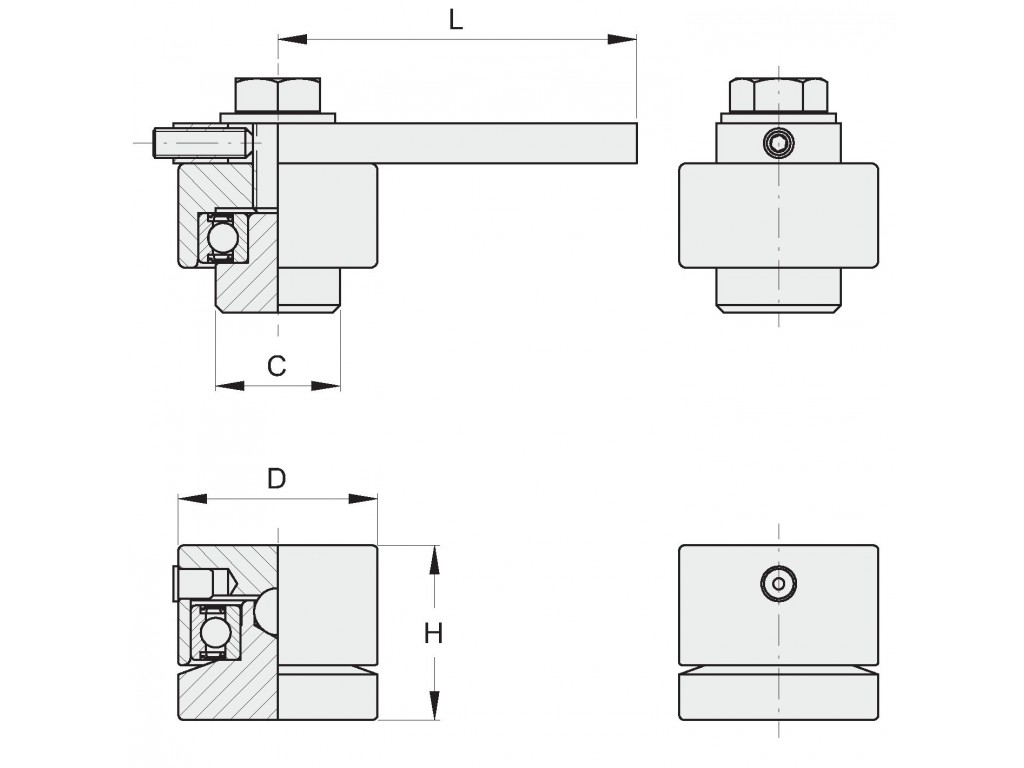 Coppia Cardini Regolabile D.40 Con Cuscinetto Fac