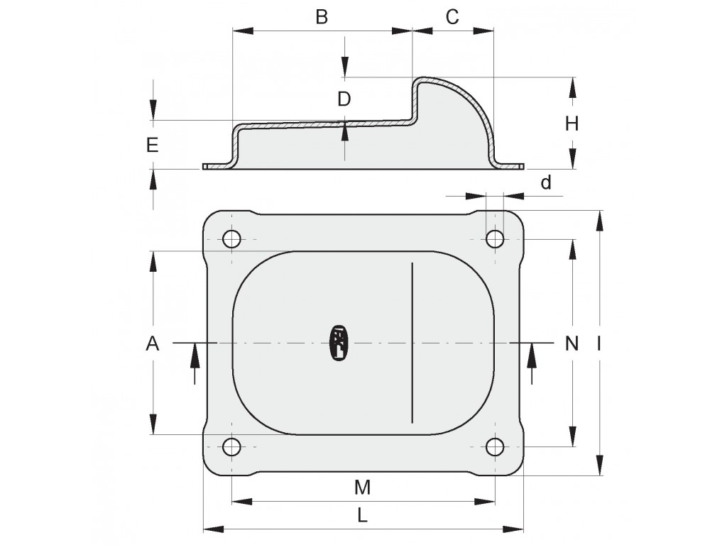 Battente Basso Con Flangia Zincato Grande Fac 146F